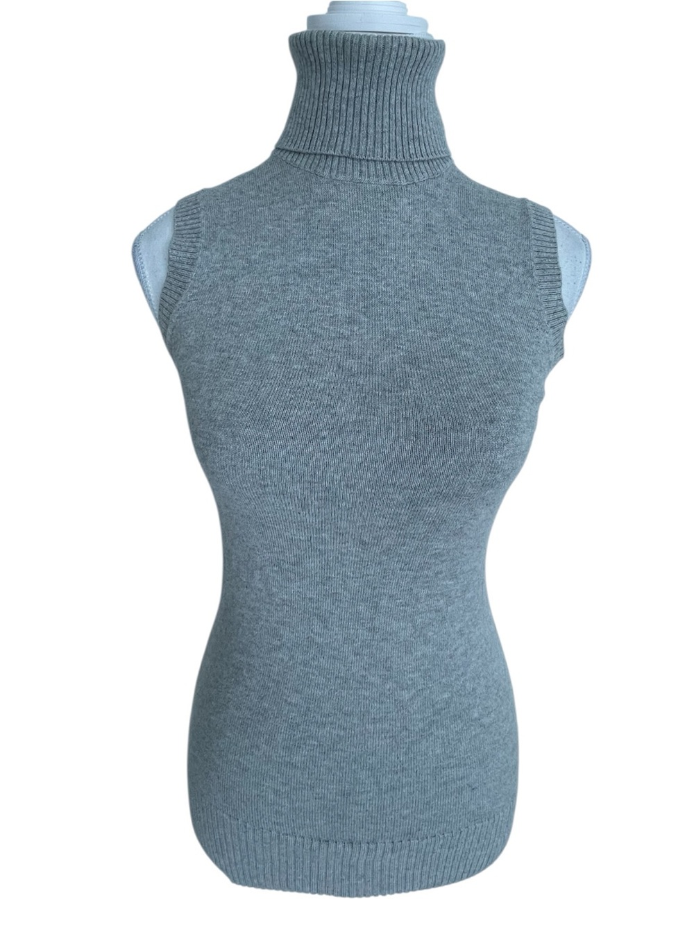 GAP Sleeveless Light Gray Turtleneck Sweater Cashmere Blend Size XS
